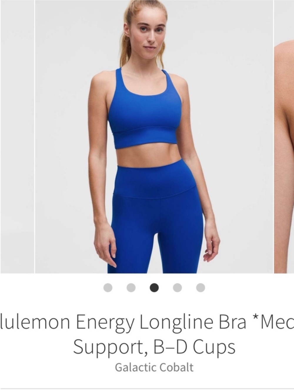 NWT Lululemon Energy Longline Bra Galactic Cobalt Medium Support B-D Sz 4 Rare